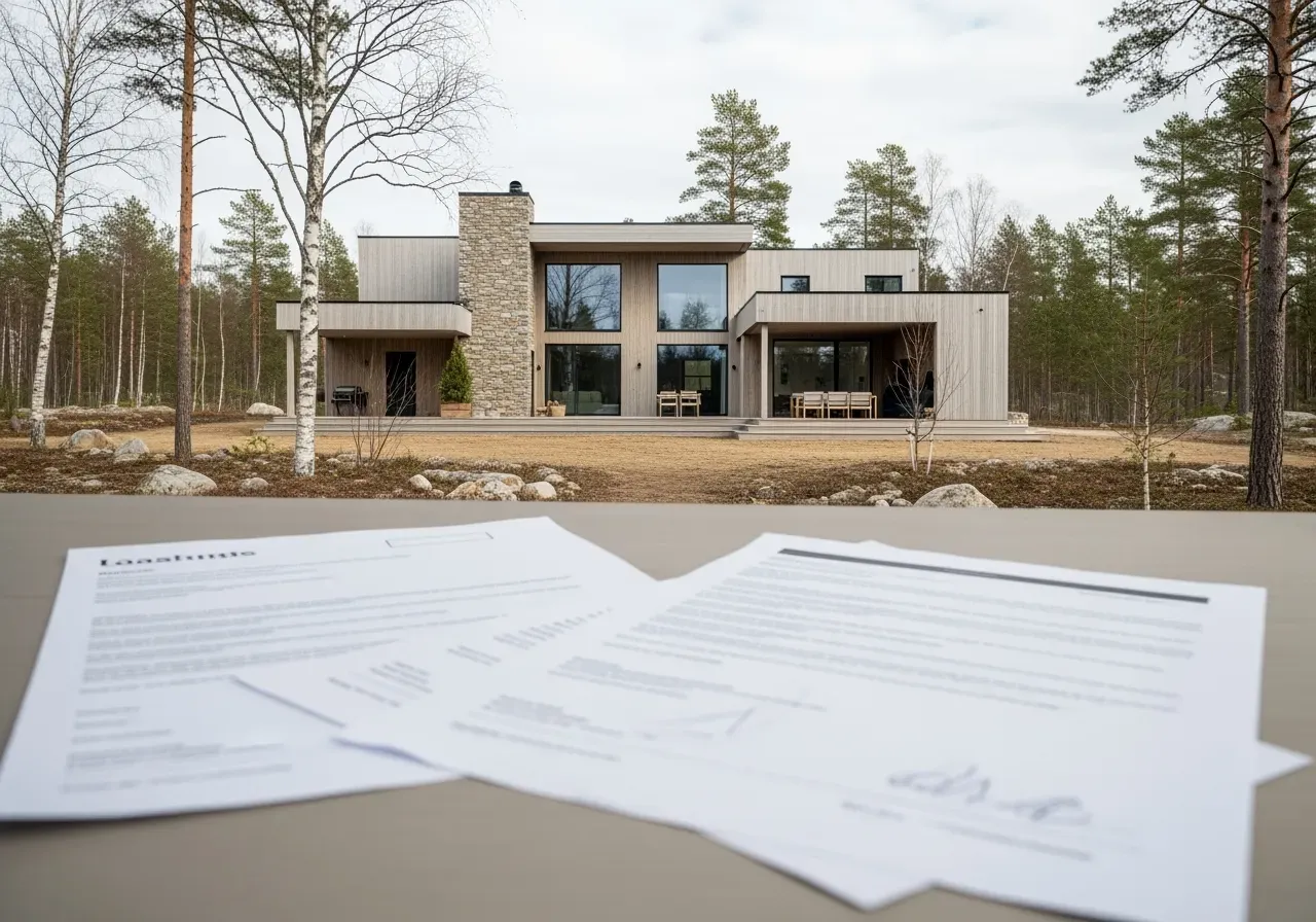 Bild på hus och lånepapper