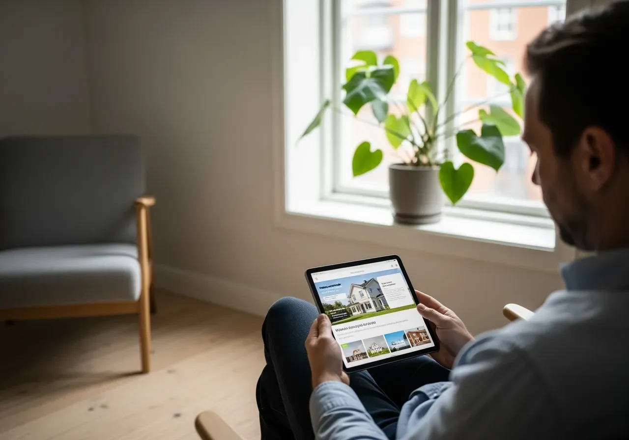 Person som tittar på bostadsannonser