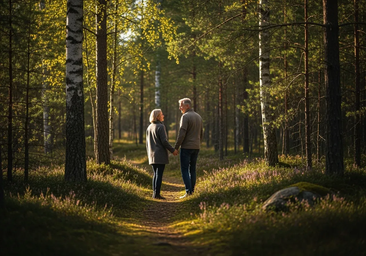 Svenskt par på prommenad
